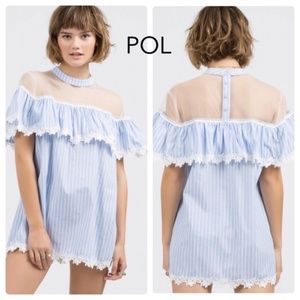 “The Emily” Pin Stripe Mesh Tunic